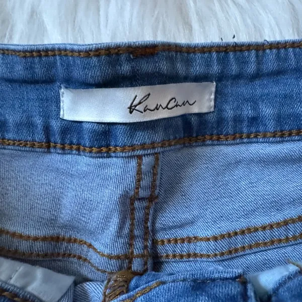 KanCan USA Size 4/27 Light Blue Distressed Jean Shorts - Image 3