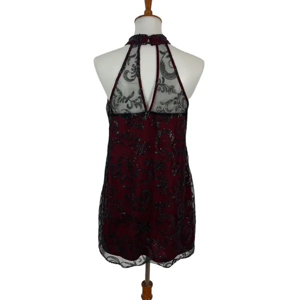 Altard State Maroon Lace Sleeveless Mini Dress Small Cottagecore Boho - Image 6