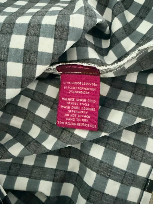 Gingham Strapless Top Black White Front Bow - Image 6