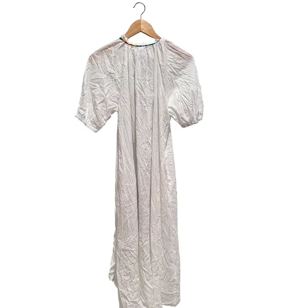 Rhode for Target NWT White Floral Tie Up Puff‎ Sleeve Cover Up Dress XS Beach - Image 2