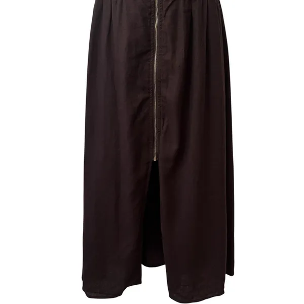 Joie Linen Blend Chocolate Brown‎ Zip-Front Midi Dress Quiet Luxury Old Money M - Image 5