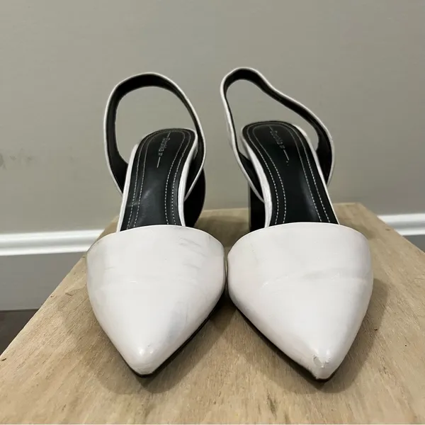 Bershka Interest White & Black Mixed Mid Pointed Toe Heel 6.5/37‎ - Image 6
