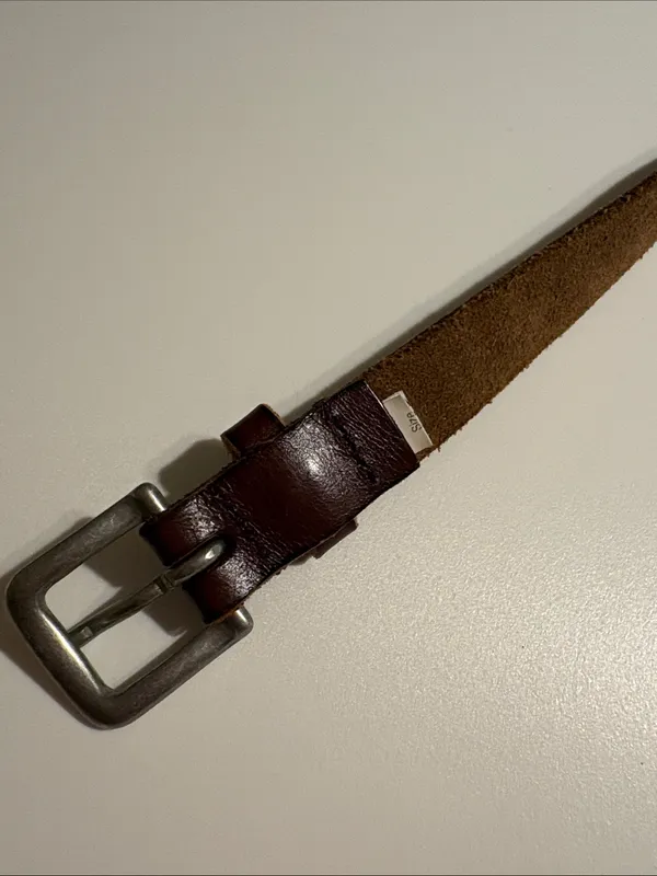 Women’s Hollister brown cowhide leather belt gem embellished XL brown silver - Image 5