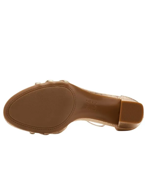 NWT Naturalizer Heidi Faux Leather Block Heel Sandals Light Champagne Brown 6.5M - Image 5