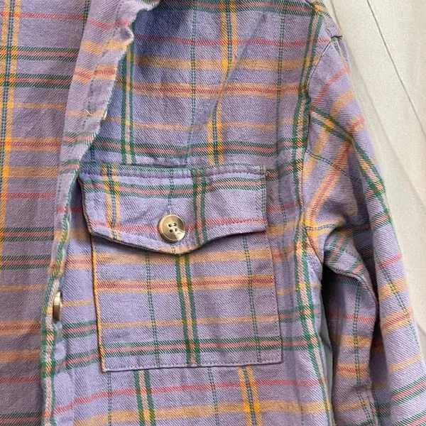The Nines Boutique XS Purple Plaid checkered Button Down flannel - Image 10