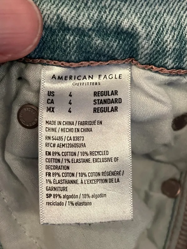 American Eagle Outfitters Super High Rise Straight Jeans Womens 4 Distressed - Image 10