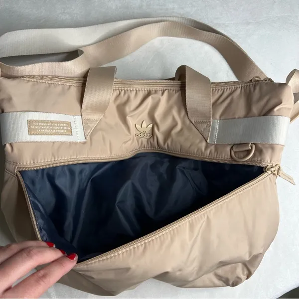 Adidas Puffer Shopper Tote in Beige and Tan - Image 5