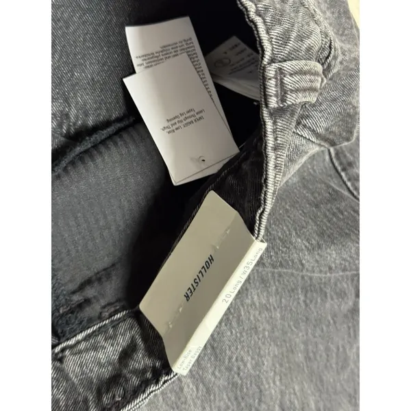 Hollister Low Rise Taper Baggy 20L W35L‎ Black Stonewashed Jeans Pants - Image 5