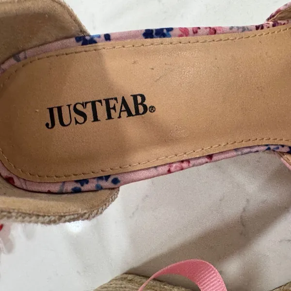 JustFab Pink Floral Wedge Espadrilles - Image 5