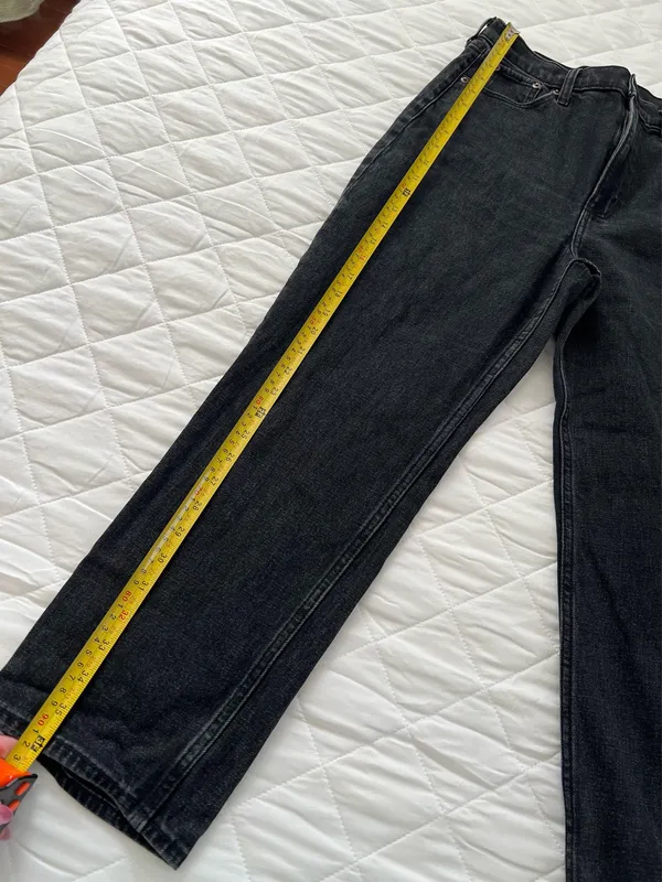 Abercrombie & Fitch Women’s Jeans Size 29 8R Black High Rise Straight Leg Denim - Image 5