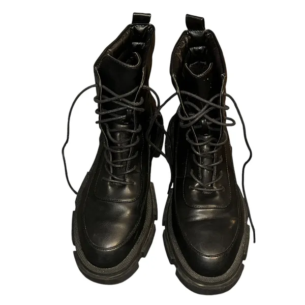 Wild Diva Lounge lace up combat boots - Image 2