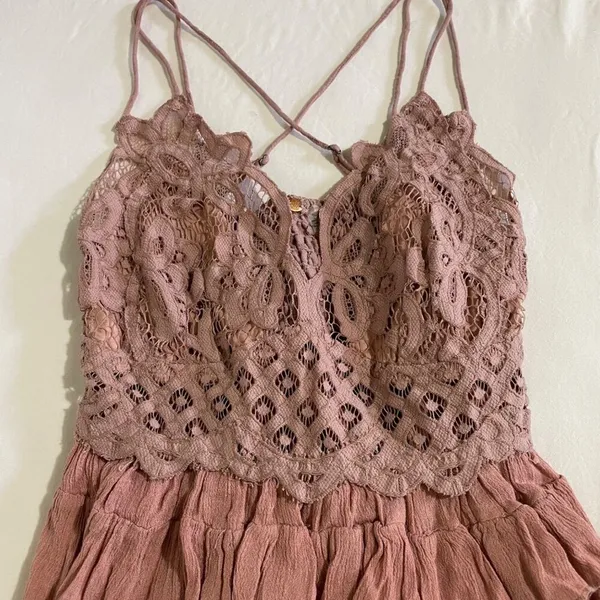 Free People Adella Cami Dusty Mauve | Size Large | NWT Feminine Crochet Top - Image 3