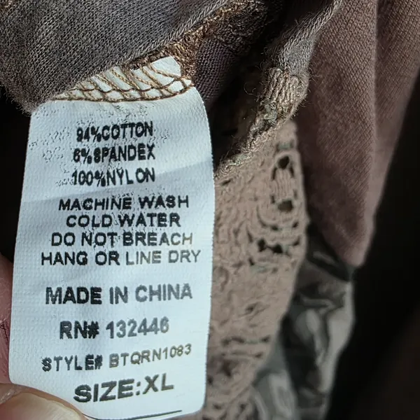 BKE Boutique Pieced Mixed Media Print Long Sleeve Blouse Chuny Buttons Sixe XL - Image 7