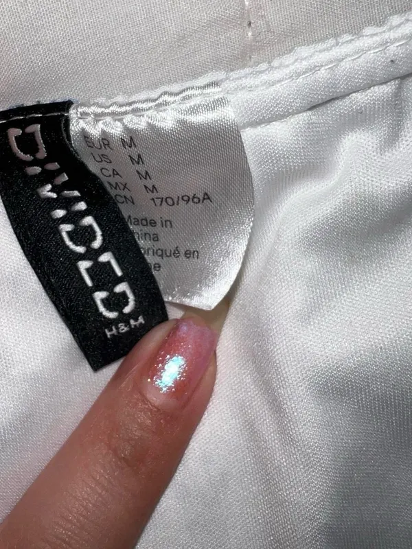 H&M White Mini Dress with Blue Floral Print - Image 5