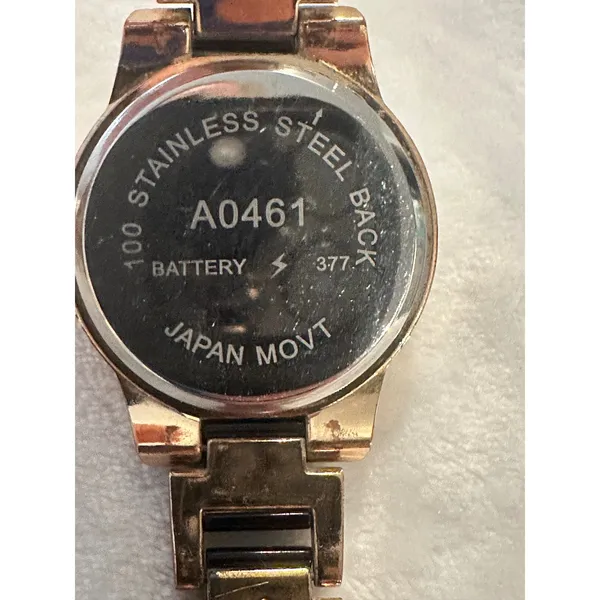 Gold Tone and Black‎ Bracelet Women's Fashion Watch Stainless Steel Back - Image 4