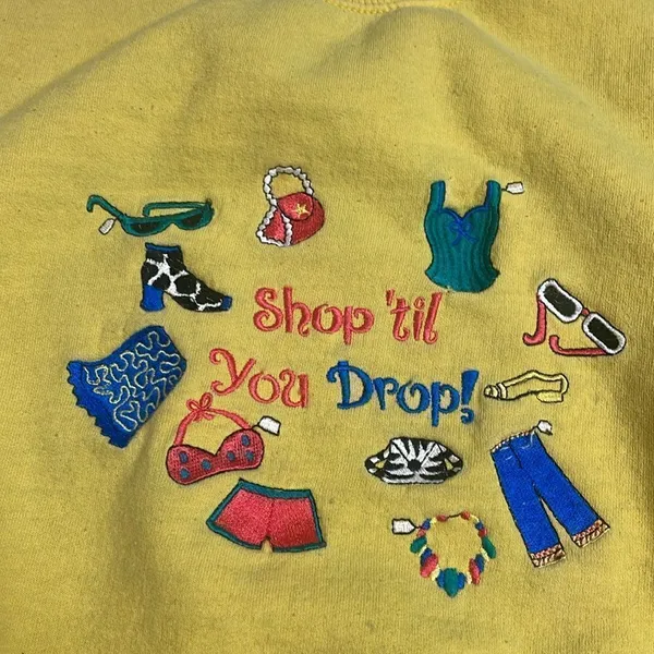 90s Vintage Embroidered Shop still You Drop Sweatshirt Yellow Large - Image 2