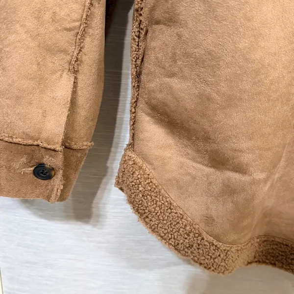 Maurices Womens Brown Faux Suede Sherpa Lined Shacket Jacket Large L - Image 6