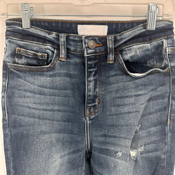 Vervet Blue Women's Distressed Hayley High Rise Skinny Jeans Size 27 - Image 3