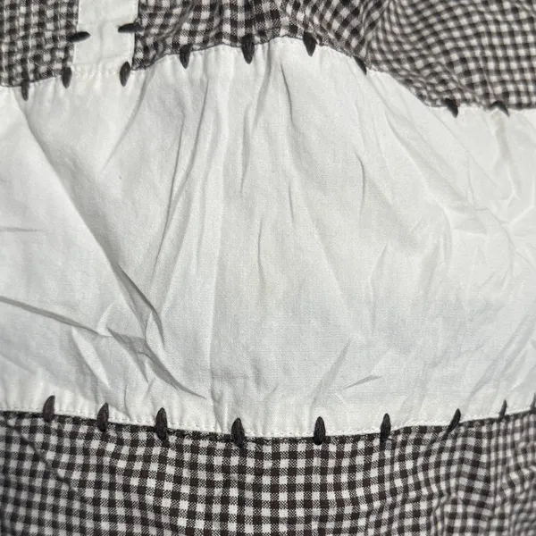 💖 Kim Rogers Cottage Peasant Style Gingham Blouse with Neck Tie Detail‎ - Image 6