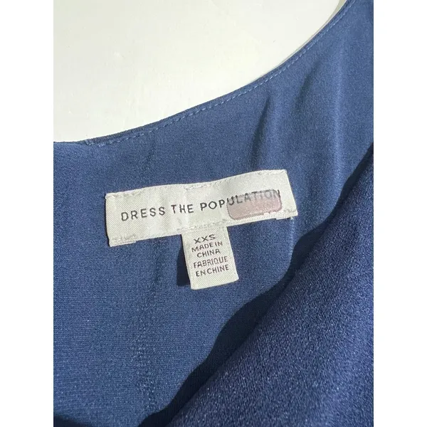 Dress The Population‎ Jade Navy Blue Cutout Twist Front Mini Dress XXS - Image 4