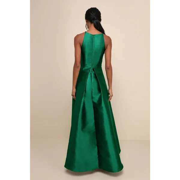 NWT Lulus Broadway Show Emerald Green High-Low Gown Women's Size Small - Image 2