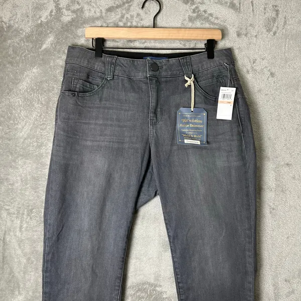 Democracy Ab-solution Ankle Skimmer Jeans‎ Gray Wash 14W Slimming Panels New - Image 2