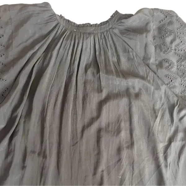 Chelsea & Theodore Blouse NWT eyelet sleeve 3X Black Casual Lace Coquette - Image 4