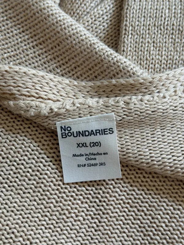No Boundaries Women's Viral Tie-Front Knit Cardigan (XXL) - Image 2