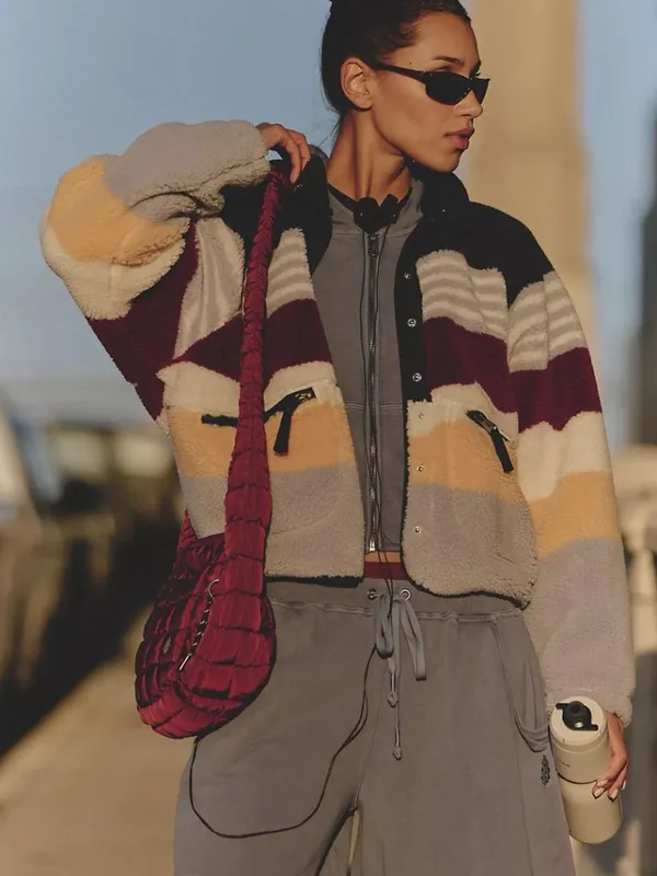 FREE PEOPLE Movement Hit The Slopes Printed Fleece Jacket in Multi Size Medium - Image 6