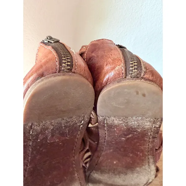 Bed Stu Brown Leather Caged Gladiator Flat Sandals‎ Size 8 - Image 9