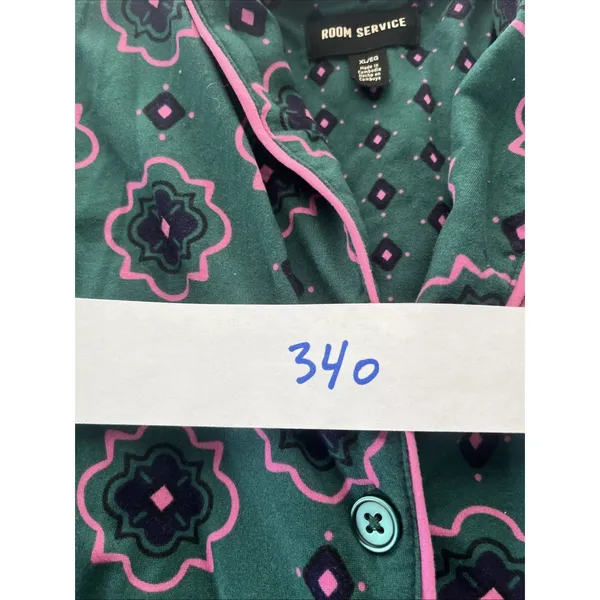Room Service Women’s Pajama Sleep Set Green Pink Size XL X-Large NWOT - Image 7