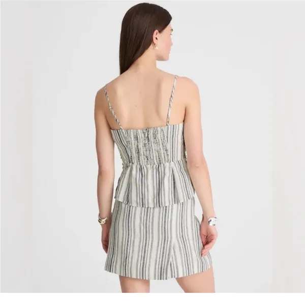 NWT Madewell Ruched Squareneck Tank in Linen-Cotton BROKEN ZIPPER - Image 4