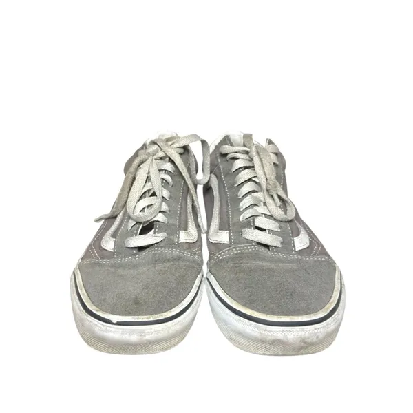 VANS Old Skool Womens Gray White Suede Lace Up Low Top Sneakers Shoes Sz M7 W8.5 - Image 2