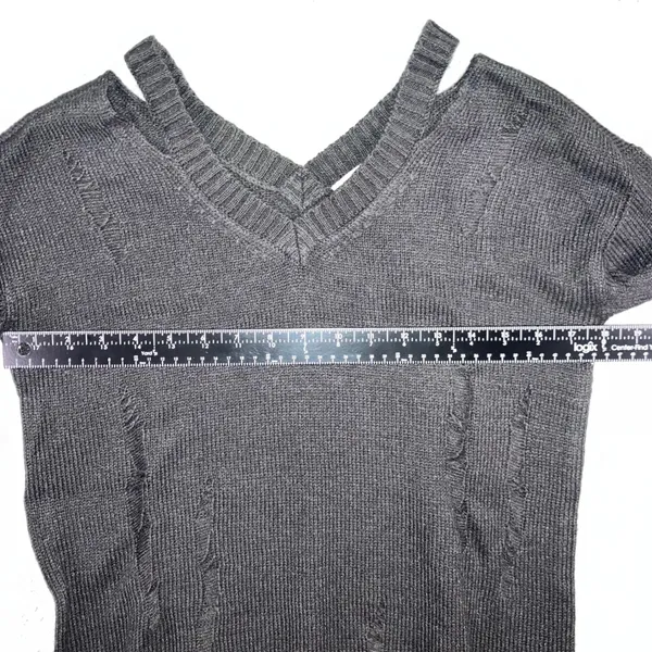 Arizona Vintage Sweater Women XS V Neck Distressed‎ Fairy Whimsigoth Witchy Peasant Y2K - Image 4