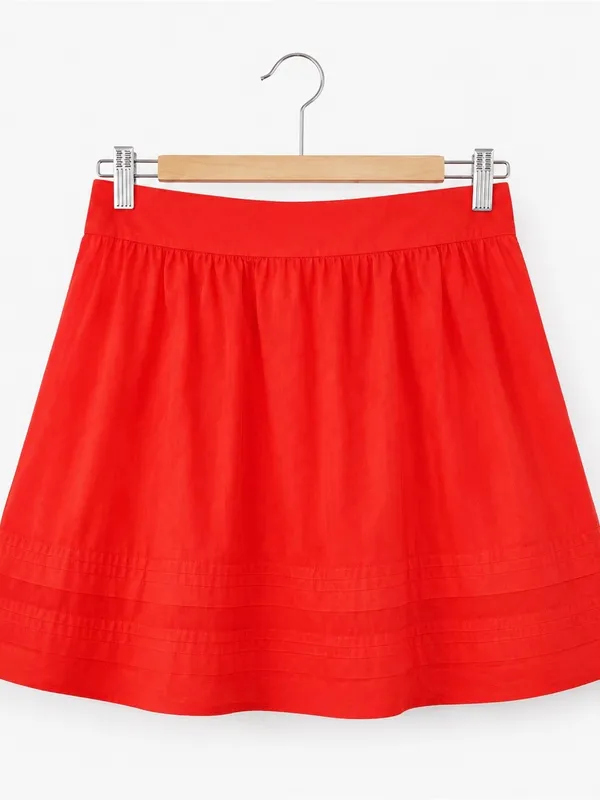 Bright Red Circle Skirt with Elastic Waist - Image 3