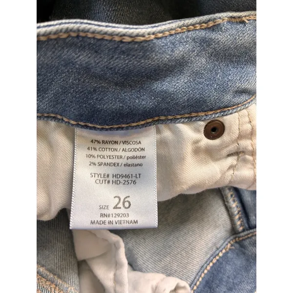 Hidden Los Angeles Wide Leg Distressed Light Wash Jeans HD9461-LT Size 26 - Image 6