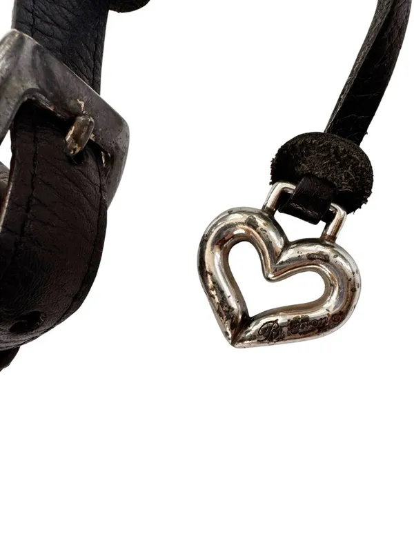 Vintage Brighton Leather Emma Shoulder Bag Black & Brown Croc Embossed with Bow - Image 8