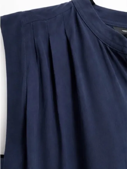 Banana Republic Navy Sleeveless Button-Front Blouse - Image 3