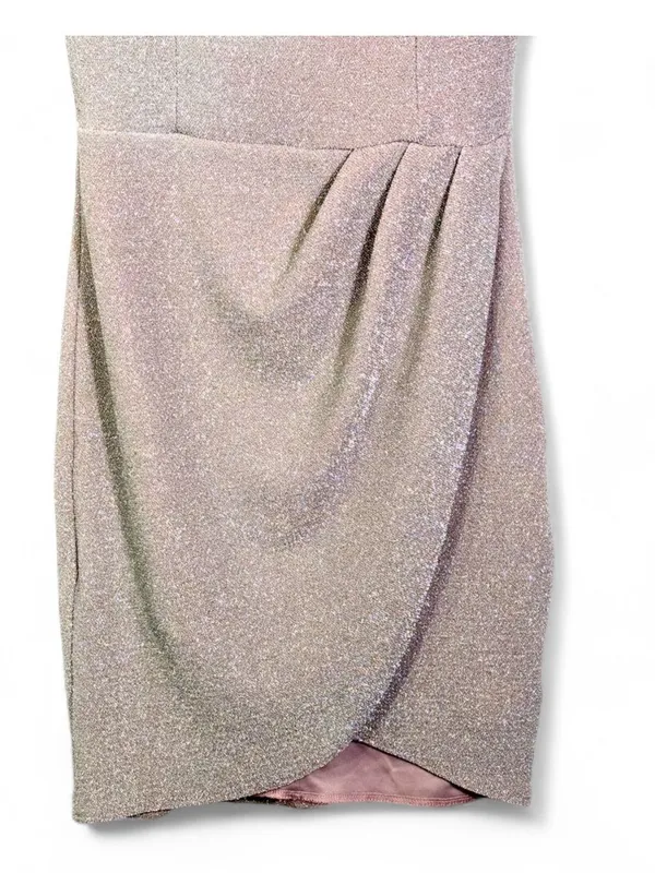 LULUS Women’s Forever Your Girl Metallic Blush Pink Bodycon Mini Dress Size M - Image 10