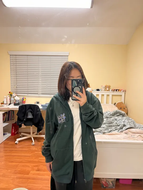 green oversized zip up billabong - Image 7