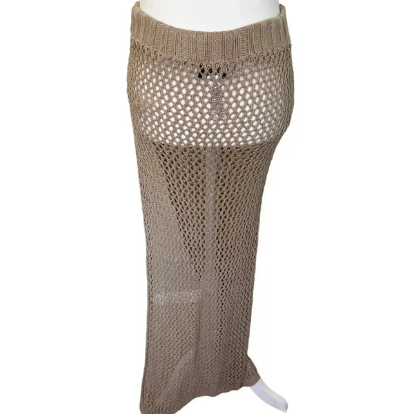 Beach Riot Deborah Skirt in Tan Small Womens Swim Cover Up Crochet Maxi - Image 4