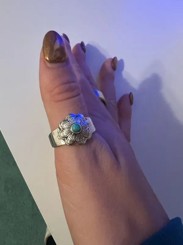 Target Silver Floral Turquoise Accent Ring - Image 2