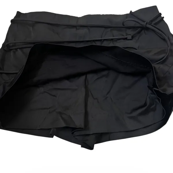 Zara Black Wrap Front Strappy Tie Skort Shorts Women Size Medium Zip | 0158 - Image 5