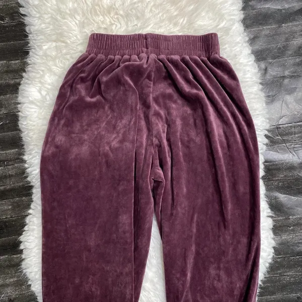 Purple Burgundy Velour Jogger Sweatpants Y2k Lounge Comfy Casual - Image 6