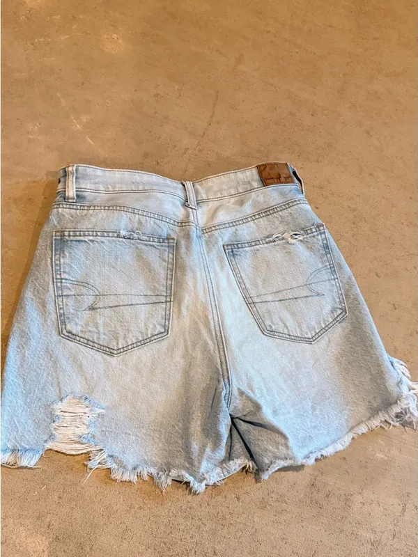 American Eagle Outfitters Light Blue Distressed Denim Cutoff Shorts - Image 8
