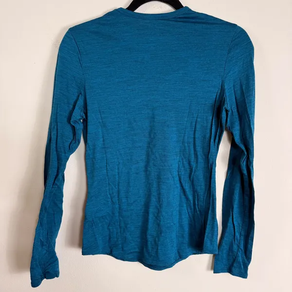 Segments Womens XS Teal 100% Merino Wool Long Sleeve Crewneck Base Layer Top - Image 2