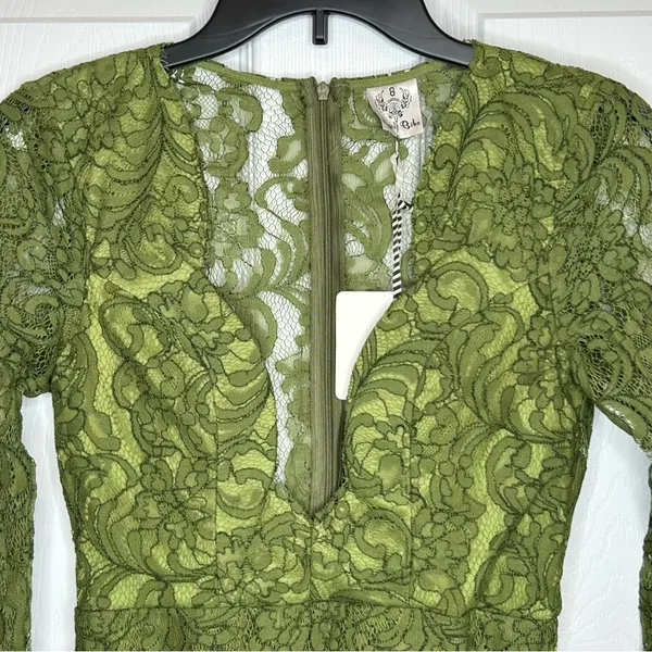 Angel Biba Shannon Green Lace Dress Size 8 NWT‎ - Image 3