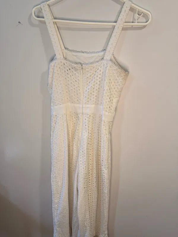 Banana Republic White Lace Eyelet Jumpsuit - Image 4