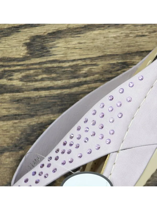 NWT G.C. Shoes Womens Tiana Embellished Comfort Wedge Sandals Tiana Purple 7.5M - Image 15