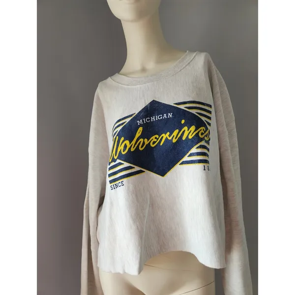 NEW 2XL Champion‎ Michigan Wolverines Reverse Weave Cropped Pullover Sweatshirt - Image 12